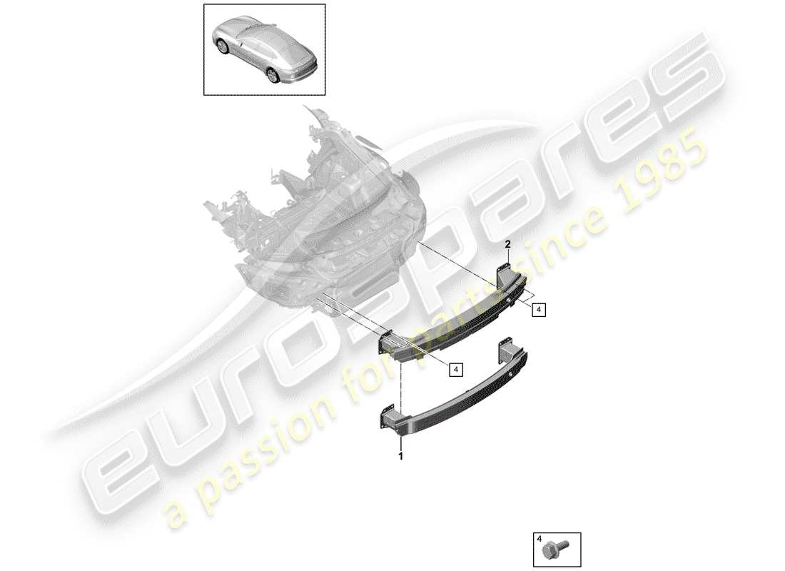 Porsche Panamera 971 (2017) BUMPER BRACKET Parts Diagram