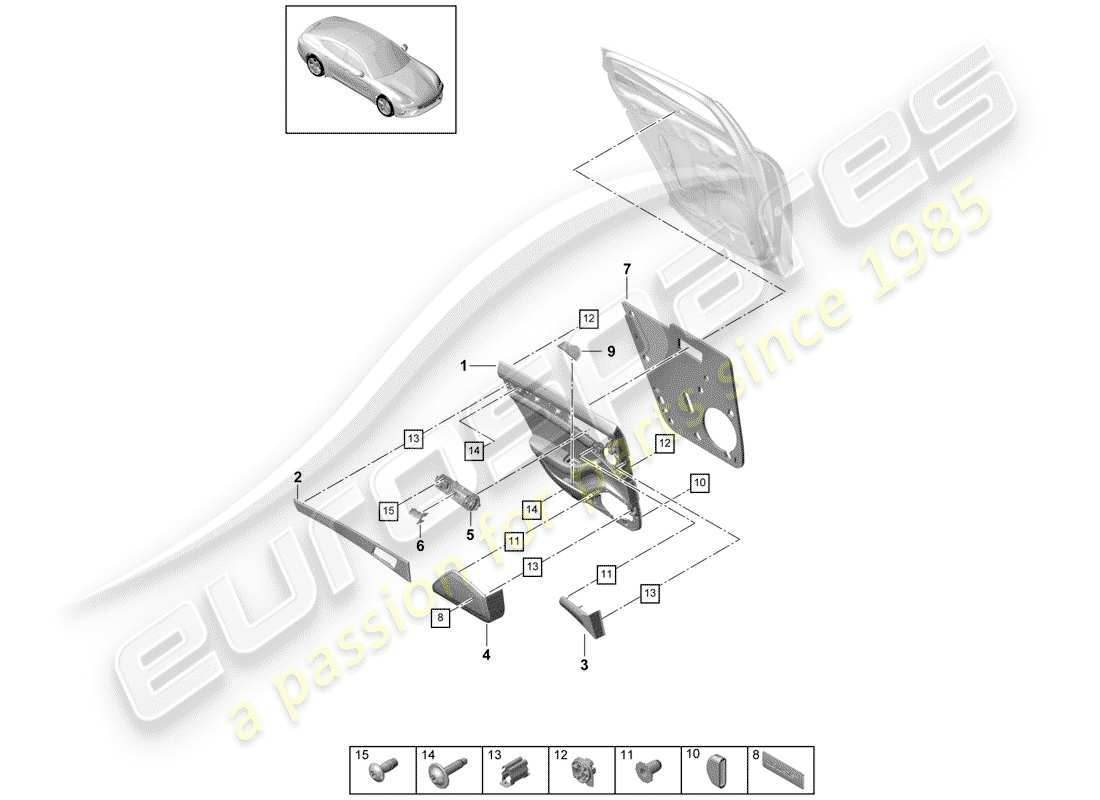 Porsche Panamera 971 (2017) DOOR PANEL Parts Diagram