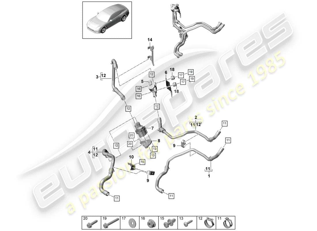 Porsche Panamera 971 (2017) HEATER Parts Diagram