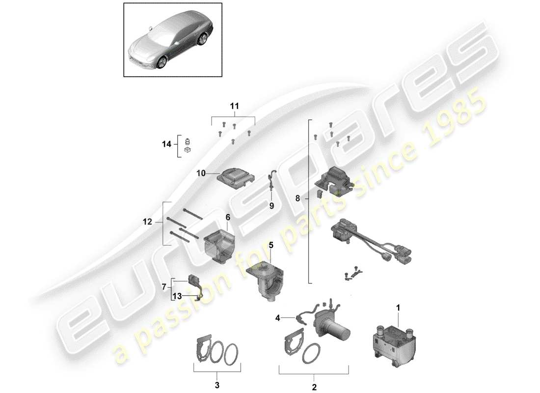 Porsche Panamera 971 (2017) additional heater Parts Diagram