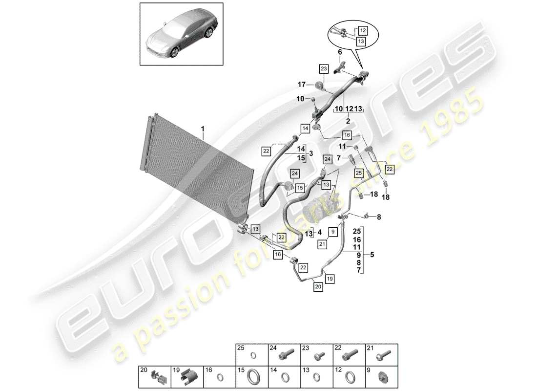 Porsche Panamera 971 (2017) REFRIGERANT CIRCUIT Parts Diagram