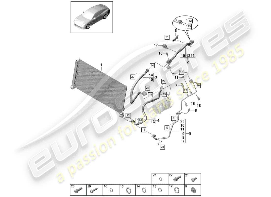 Porsche Panamera 971 (2017) REFRIGERANT CIRCUIT Parts Diagram