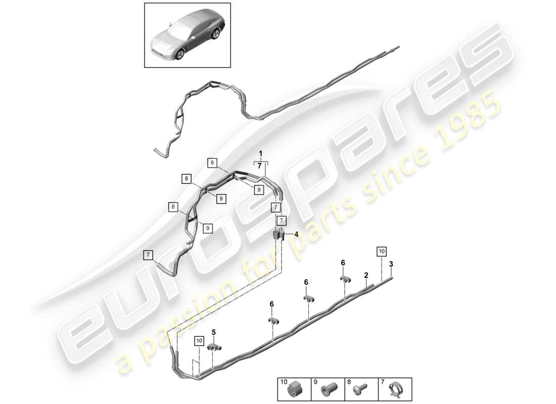 Porsche Panamera 971 (2017) COOLANT PIPE Parts Diagram