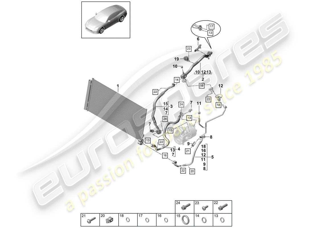 Porsche Panamera 971 (2017) REFRIGERANT CIRCUIT Parts Diagram