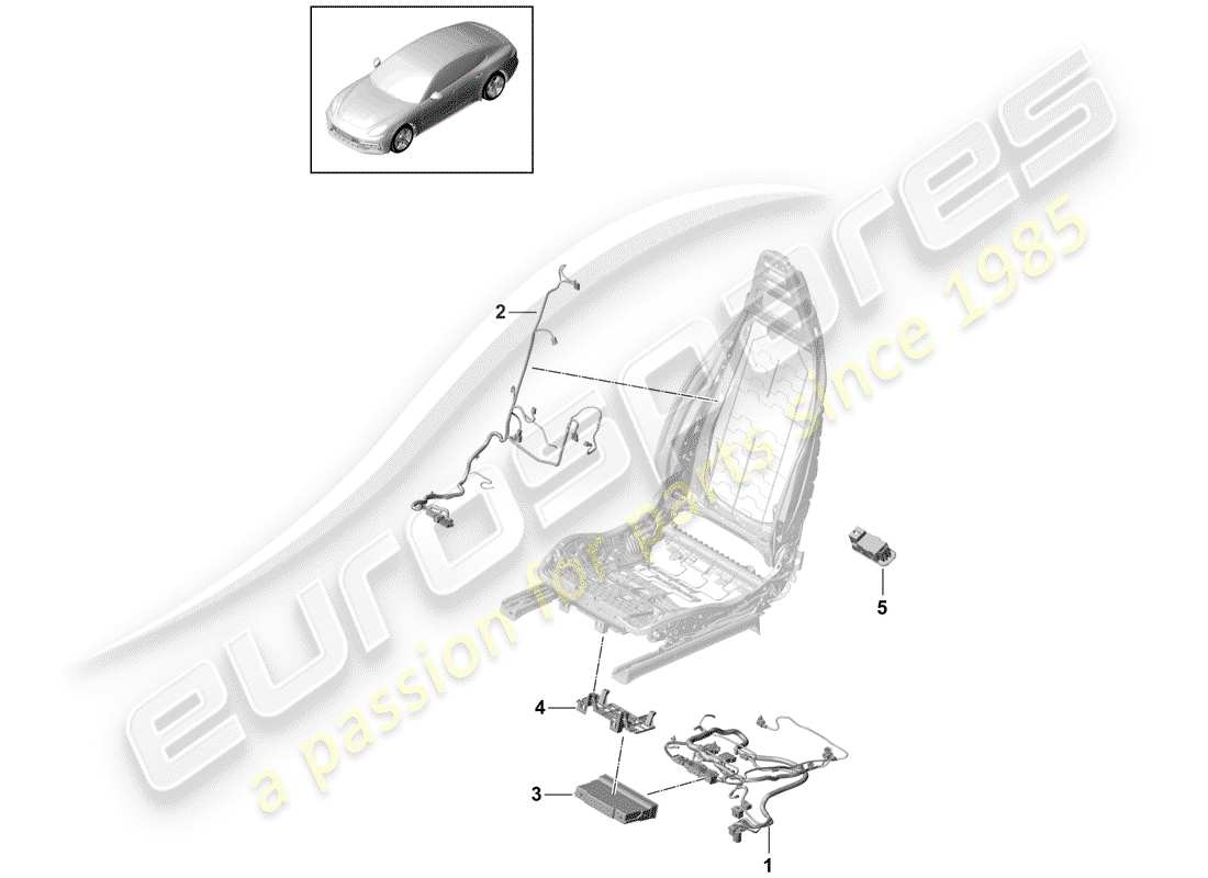 Porsche Panamera 971 (2017) wiring harnesses Parts Diagram