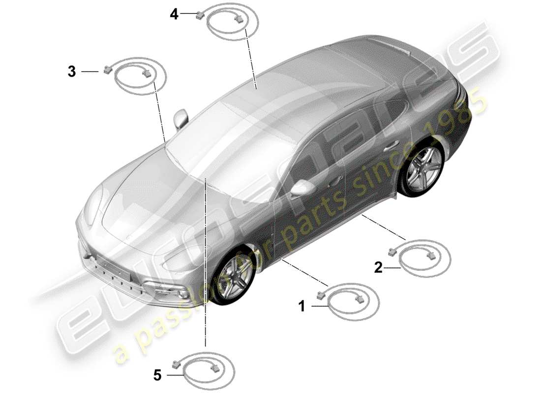 Porsche Panamera 971 (2017) light fibre optic Parts Diagram