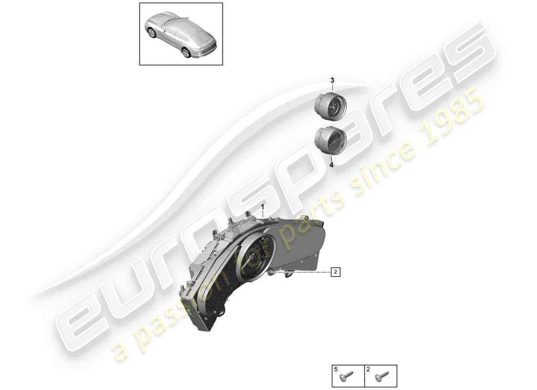 Porsche Panamera 971 (2017) INSTRUMENT CLUSTER Parts Diagram