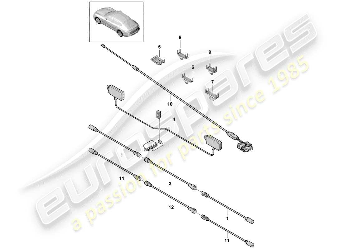 Porsche Panamera 971 (2017) ANTENNA CONNECTING CABLE Parts Diagram