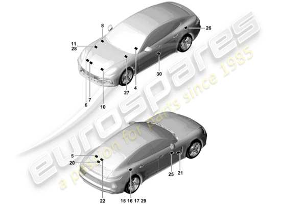 a part diagram from the Porsche Panamera 971 parts catalogue