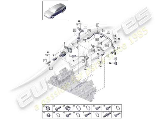 a part diagram from the Porsche Panamera 971 parts catalogue