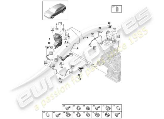 a part diagram from the Porsche Panamera 971 parts catalogue