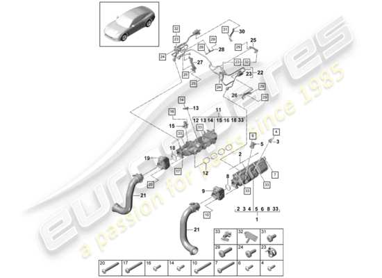 a part diagram from the Porsche Panamera 971 parts catalogue