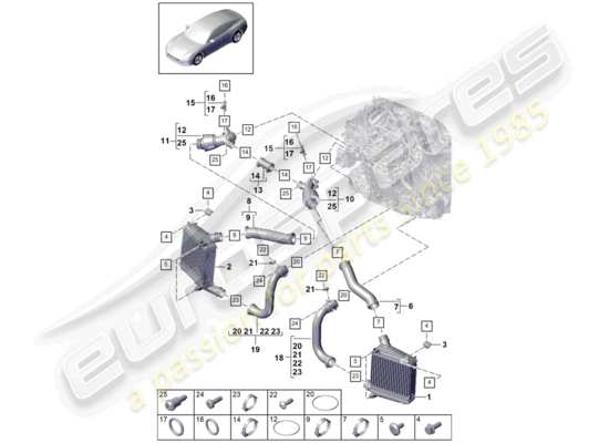 a part diagram from the Porsche Panamera 971 parts catalogue