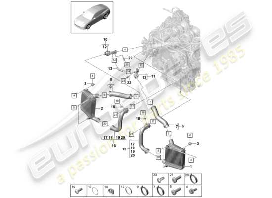 a part diagram from the Porsche Panamera 971 parts catalogue