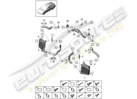 a part diagram from the Porsche Panamera 971 parts catalogue