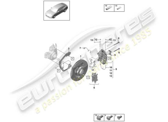 a part diagram from the Porsche Panamera 971 parts catalogue