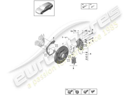 a part diagram from the Porsche Panamera 971 parts catalogue