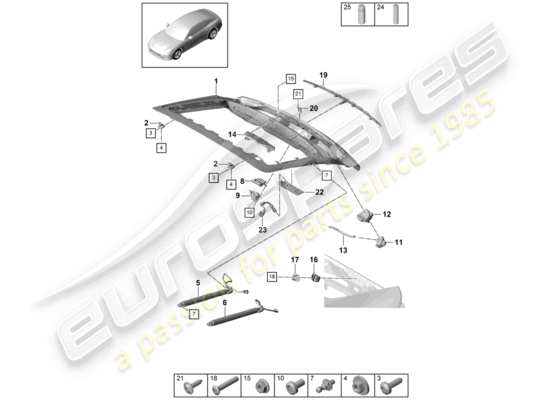 a part diagram from the Porsche Panamera 971 parts catalogue