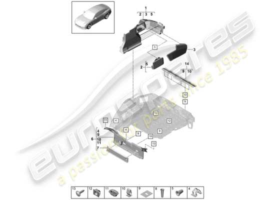 a part diagram from the Porsche Panamera 971 parts catalogue