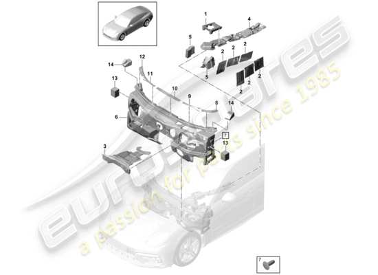 a part diagram from the Porsche Panamera 971 (2017) parts catalogue