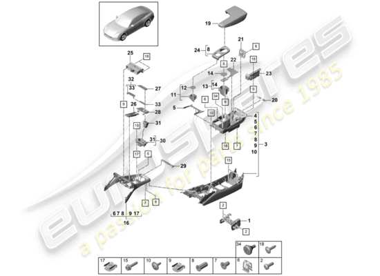 a part diagram from the Porsche Panamera 971 parts catalogue