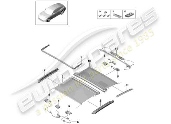 a part diagram from the Porsche Panamera 971 parts catalogue