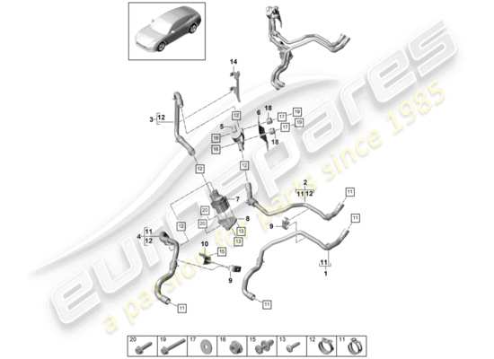 a part diagram from the Porsche Panamera 971 parts catalogue