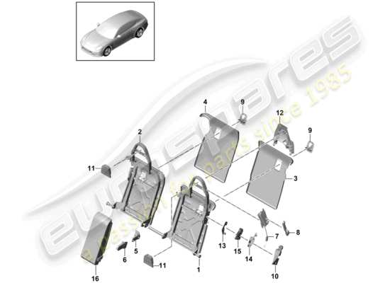 a part diagram from the Porsche Panamera 971 parts catalogue