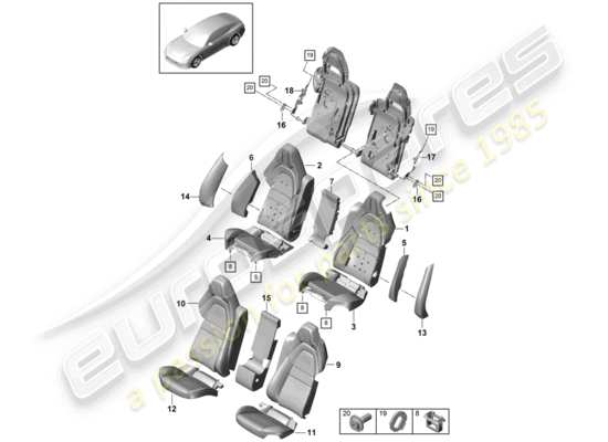 a part diagram from the Porsche Panamera 971 parts catalogue