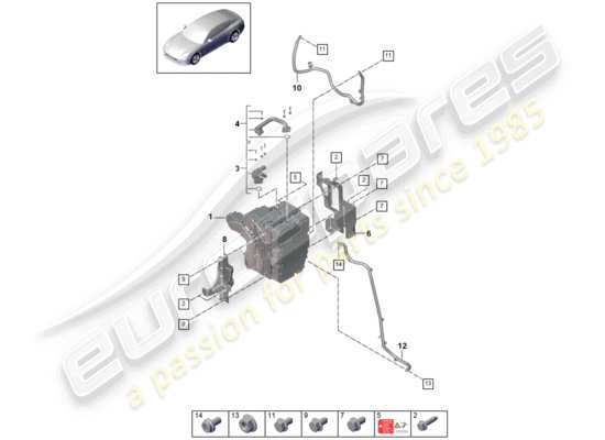 a part diagram from the Porsche Panamera 971 parts catalogue