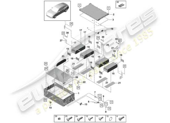 a part diagram from the Porsche Panamera 971 parts catalogue