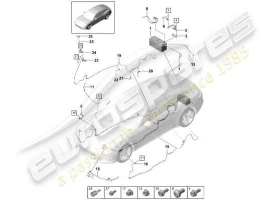 a part diagram from the Porsche Panamera 971 parts catalogue