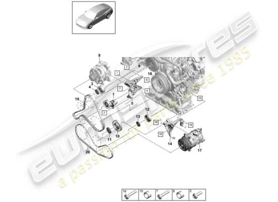 a part diagram from the Porsche Panamera 971 parts catalogue