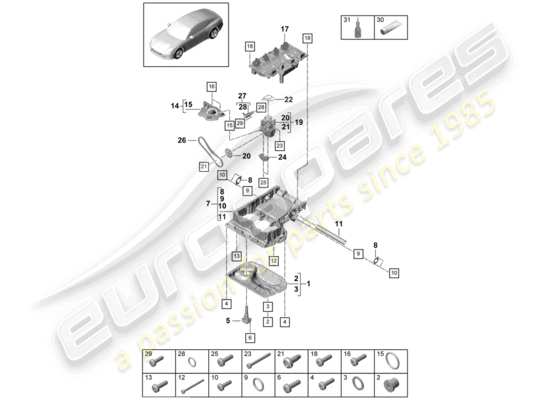 a part diagram from the Porsche Panamera 971 parts catalogue