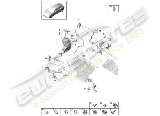 a part diagram from the Porsche Panamera 971 (2018) parts catalogue