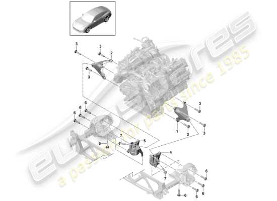 a part diagram from the Porsche Panamera 971 parts catalogue