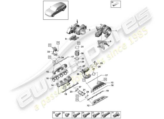 a part diagram from the Porsche Panamera 971 parts catalogue