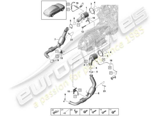 a part diagram from the Porsche Panamera 971 parts catalogue