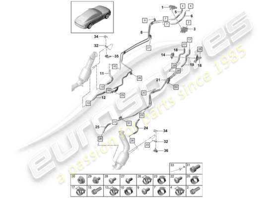 a part diagram from the Porsche Panamera 971 parts catalogue