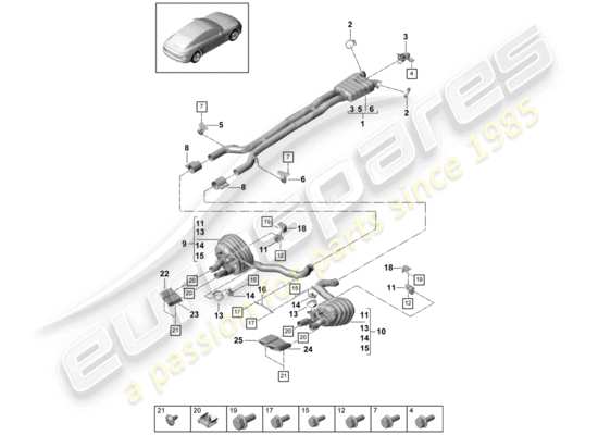 a part diagram from the Porsche Panamera 971 parts catalogue