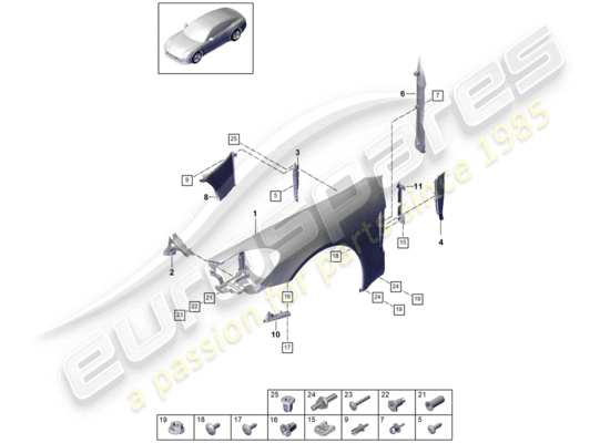 a part diagram from the Porsche Panamera 971 parts catalogue