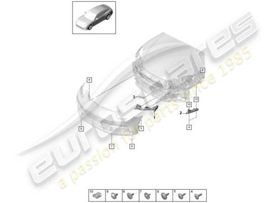 a part diagram from the Porsche Panamera 971 parts catalogue