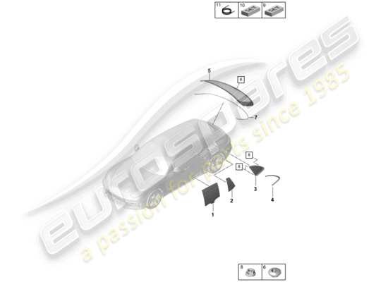 a part diagram from the Porsche Panamera 971 parts catalogue