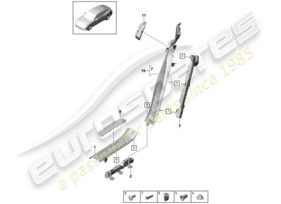 a part diagram from the Porsche Panamera 971 parts catalogue