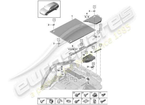 a part diagram from the Porsche Panamera 971 parts catalogue