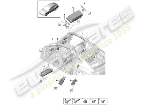 a part diagram from the Porsche Panamera 971 parts catalogue