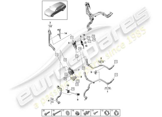 a part diagram from the Porsche Panamera 971 parts catalogue