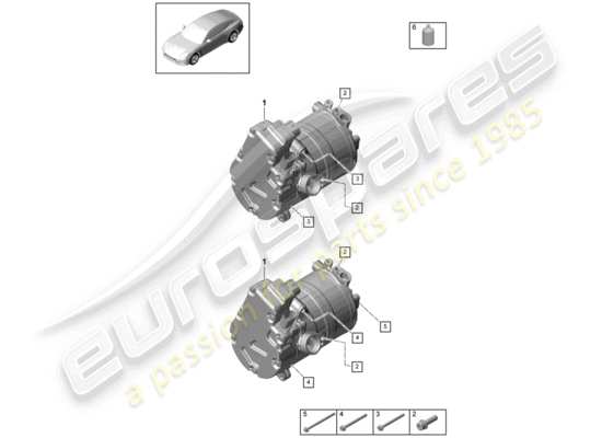 a part diagram from the Porsche Panamera 971 parts catalogue