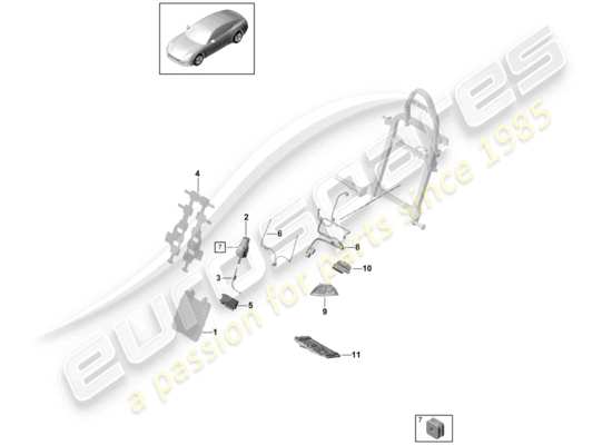 a part diagram from the Porsche Panamera 971 parts catalogue