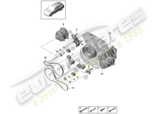 a part diagram from the Porsche Panamera 971 parts catalogue